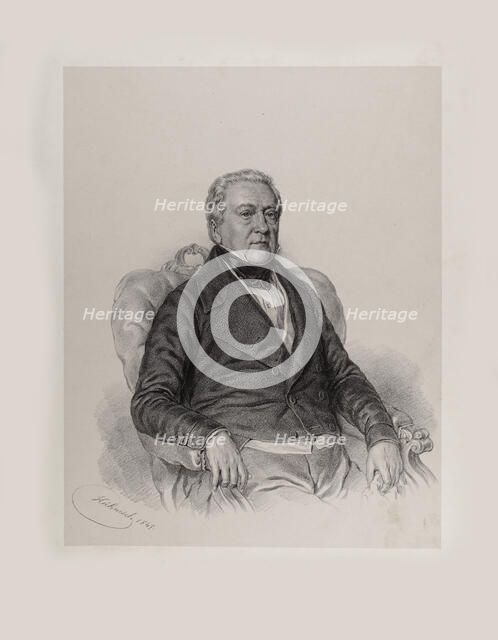 Portrait of Raphael Georg Kiesewetter (1773-1850), 1847. Creator: Hähnisch, Anton (1817-1897).