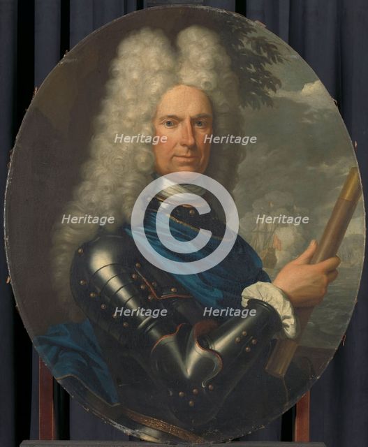 Portrait of Rear-Admiral Arent van Buren, 1721. Creator: Krzysztof Lubieniecki.
