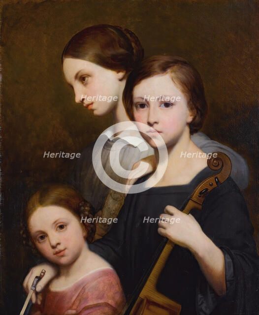 Portrait of René, Cécile and Louise Franchomme. Creator: Scheffer, Ary (1795-1858).