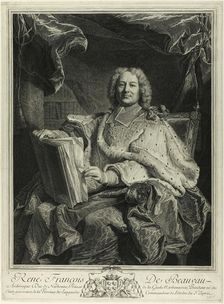 Portrait of René François de Beauveau du Rivau, 1727. Creators: Pierre Drevet, Pierre Imbert Drevet