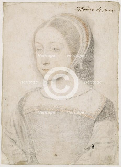 Portrait of Renée of France (1510-1574), Duchess of Ferrara, 1519. Creator: Clouet, Jean (c. 1485-1541).