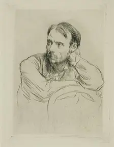Portrait of Renoir, 1877. Creator: Marcellin Desboutin
