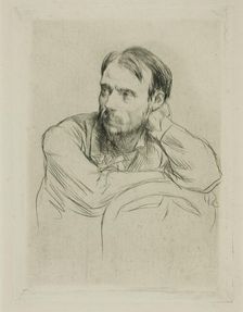 Portrait of Renoir, 1877. Creator: Marcellin Desboutin