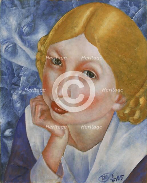 Portrait of Ria, 1915. Artist: Petrov-Vodkin, Kuzma Sergeyevich (1878-1939)
