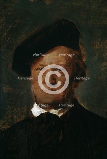 Portrait of Richard Wagner (1813-1883), c.1870. Creator: Lenbach, Franz, von (1836-1904).