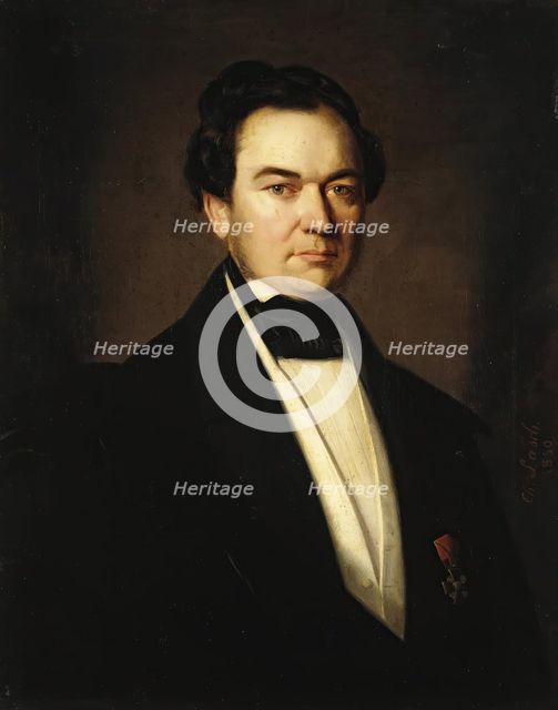 Portrait of Rudolf Hermann, 1850. Creator: Carl Johann Lasch.