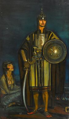 Portrait of Rudolph Valentino in "The Hooded Falcon", 1925. Creator: Beltrán Massés, Federico (1885-1949)