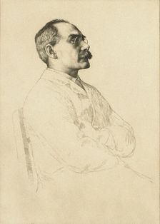 Portrait of Rudyard Kipling (1865-1936). Creator: Strang, William (1859-1921)