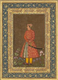 Portrait of Rup Singh, Folio from the Shah Jahan Album, verso: ca. 1615-20; recto: ca. 1500. Creators: Govardhan, Ali Mashhadi