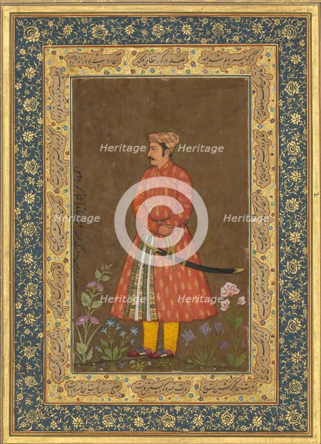 Portrait of Rup Singh, Folio from the Shah Jahan Album, verso: ca. 1615-20; recto: ca. 1500. Creators: Govardhan, Ali Mashhadi.