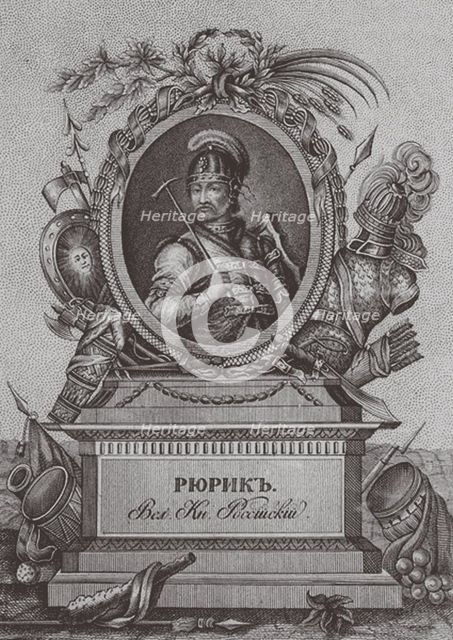 Portrait of Rurik, a Varangian chieftain and founder of Kievan Rus (ca. 830-ca. 879). Artist: Osipov, Alexei Agapievich (1770-1850)