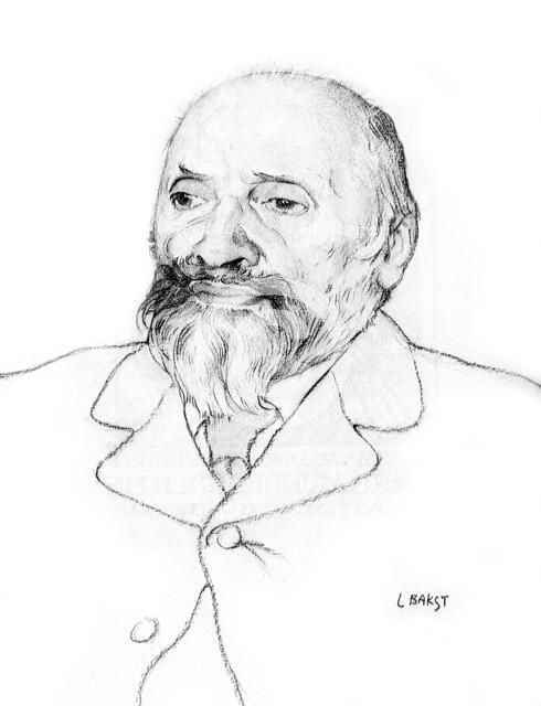 Portrait of Russian composer Mily Balakirev, 1907.  Artist: Leon Bakst