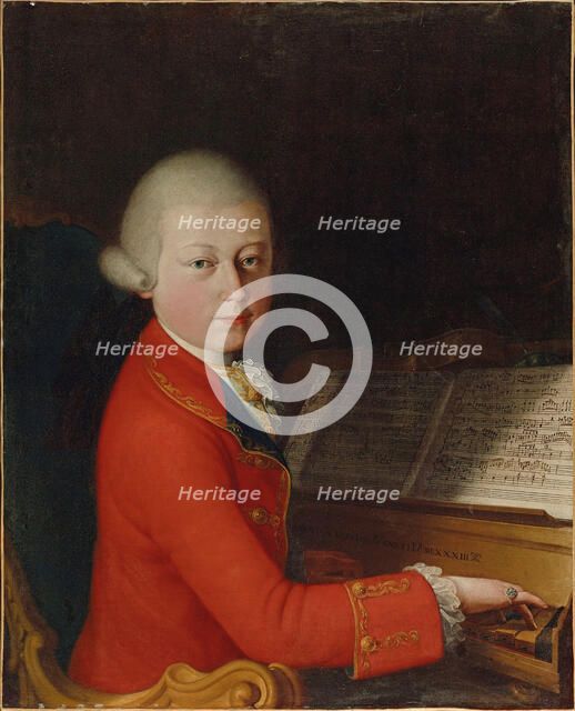 Portrait of Wolfgang Amadeus Mozart (1756-1791) at the Age of 13 in Verona, 1770. Creator: Cignaroli, Giambettino (1706-1770).