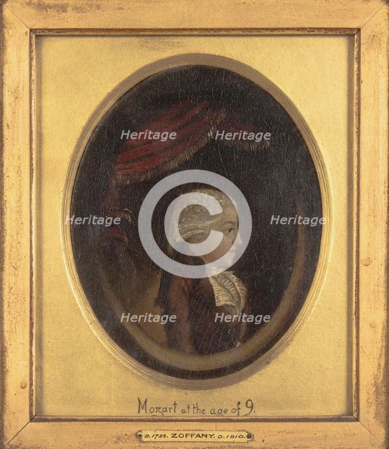 Portrait of Wolfgang Amadeus Mozart at the age of 9.