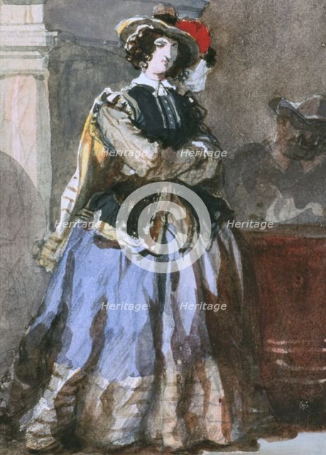 'Portrait of Woman', 19th century.  Artist: Eugene Louis Lami