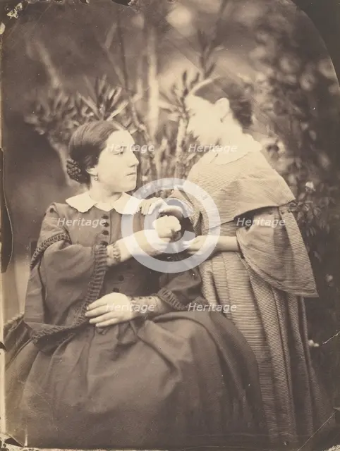 Portrait of Woman and Child, 1855. Creator: Jean-Baptiste Frénet.
