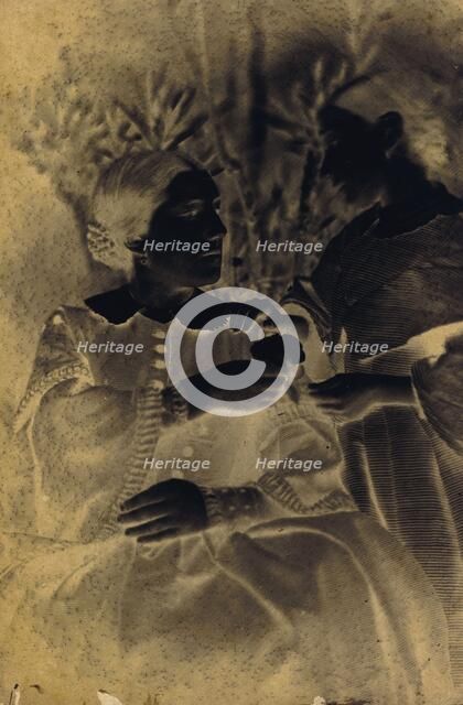 Portrait of Woman and Child, 1855. Creator: Jean-Baptiste Frénet.