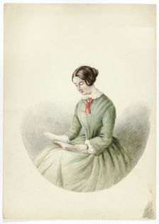 Portrait of Woman Reading, 1852. Creator: Elizabeth Murray