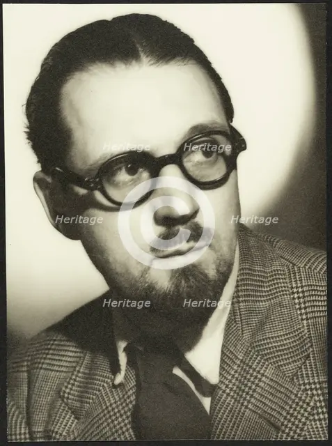 Portrait of Walter Bird in civilian clothing, at RAF Iver Heath, Pinewood Studios, Iver, Buckinghams Creator: Crown Film Unit.