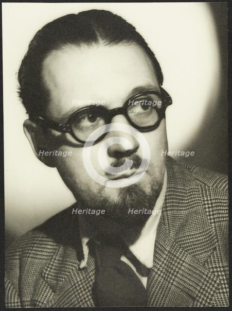 Portrait of Walter Bird in civilian clothing, at RAF Iver Heath, Pinewood Studios, Iver, Buckinghams Creator: Crown Film Unit.