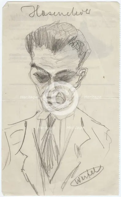 Portrait of Walter Hasenclever (1890-1940), Early 1930s. Artist: Werfel, Franz (1890-1945)