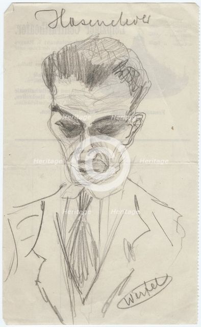 Portrait of Walter Hasenclever (1890-1940), Early 1930s. Artist: Werfel, Franz (1890-1945)