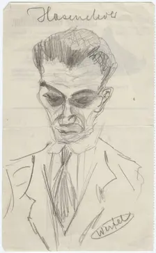 Portrait of Walter Hasenclever (1890-1940), Early 1930s. Artist: Werfel, Franz (1890-1945)