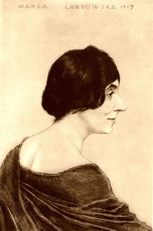 Portrait of Wanda Landowska (1879-1959), 1917. Artist: Orlik, Emil (1870–1932)