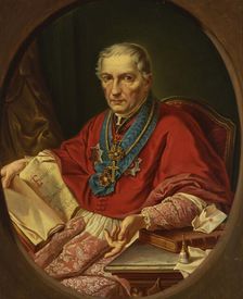 Portrait of Warsaw Archbishop Antoni Melchior Fijalkowski, 1854. Creator: Stefan Kokular