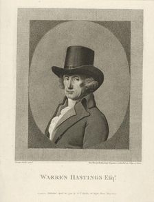 Portrait of Warren Hastings, Esq., pub. 1795. Creator: Unknown