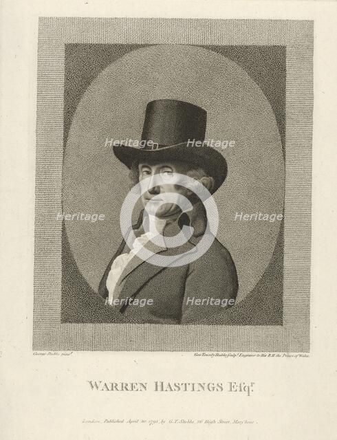 Portrait of Warren Hastings, Esq., pub. 1795. Creator: Unknown.