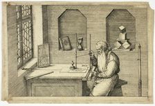 Portrait of Wenzel Jamnitzer in his Study, 1572/75. Creator: Jost Ammon
