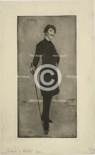 Portrait of Whistler, c. 1888. Creator: Henri-Charles Guerard.