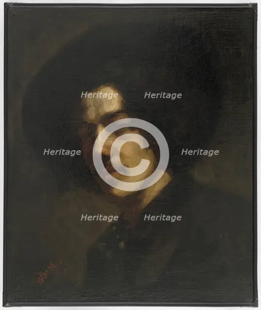 Portrait of Whistler with a Hat, 1857-1859. Creator: James Abbott McNeill Whistler.