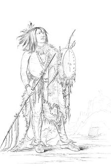 Portrait of White Buffalo Native American man, 1841.Artist: Myers and Co