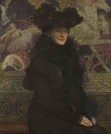 Portrait of Wife with Pegasus in the Background, 1913. Creator: Jozef Mehoffer