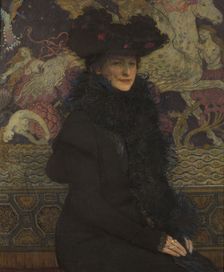 Portrait of Wife with Pegasus in the Background, 1913. Creator: Jozef Mehoffer
