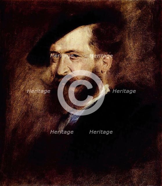 Portrait of Wilhelm Busch, 1877. Creator: Franz von Lenbach.