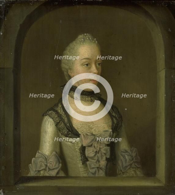 Portrait of Wilhelmina Hillegonda Schuyt, Wife of Joachim Rendorp, 1757-1768. Creator: Tibout Regters.