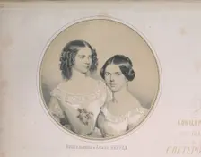 Portrait of Wilhelmine (1839-1911) and Amalie Neruda (1834-1890), 1851. Creator: Timm, Wassili (George Wilhelm) (1820-1895)