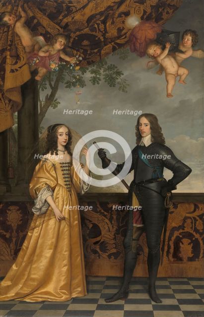 Portrait of Willem II (1626-1650), Prince of Orange, and his Wife Mary Stuart (1631-1660), 1647. Creator: Gerrit van Honthorst.