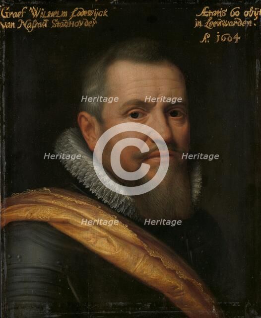 Portrait of Willem Lodewijk (1560-1620), Count of Nassau, Nicknamed in Frisian..., 1609. Creator: Workshop of Michiel Jansz van Mierevelt.