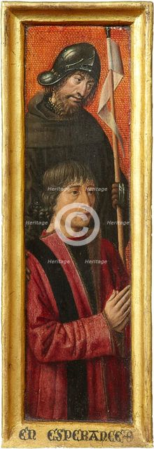 Portrait of Willem van Overbeke with Saint William, c1485-1490. Creators: Bruges (?) Master, Hugo van der Goes.