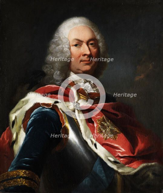 Portrait of William VIII, Landgrave of Hesse-Kassel (1682-1760), 1760. Creator: Tischbein, Johann Heinrich, the Elder (1722-1789).