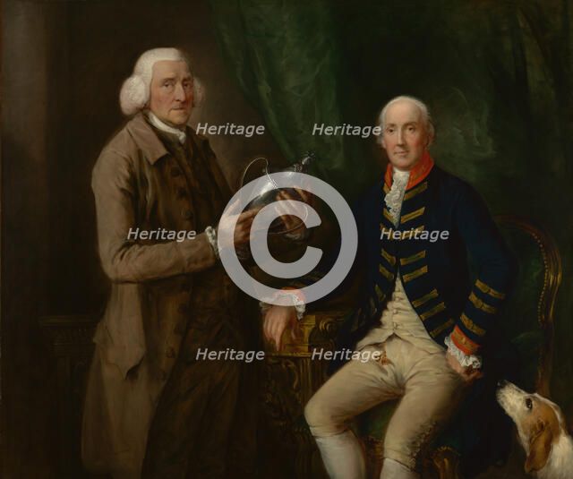 Portrait of William Anne Hollis, 4th Earl of Essex, Presenting a Cup to Thomas..., c1784-1785. Creator: Thomas Gainsborough.