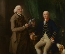 Portrait of William Anne Hollis, 4th Earl of Essex, Presenting a Cup to Thomas..., c1784-1785. Creator: Thomas Gainsborough