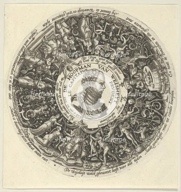 Portrait of William I of Orange, from a Series of Tazza Designs, ca. 1588. Creator: Theodor de Bry.