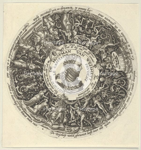 Portrait of William I of Orange, from a Series of Tazza Designs, ca. 1588. Creator: Theodor de Bry.