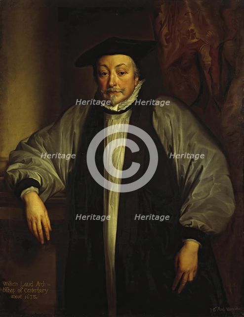 Portrait of William Laud, Archbishop of Canterbury, 1638. Creator: Workshop of Anthony van Dyck.