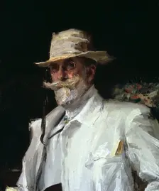 Portrait of William Merritt Chase, American impressionist painter, c1910. Artist: Annie Traquair Lang